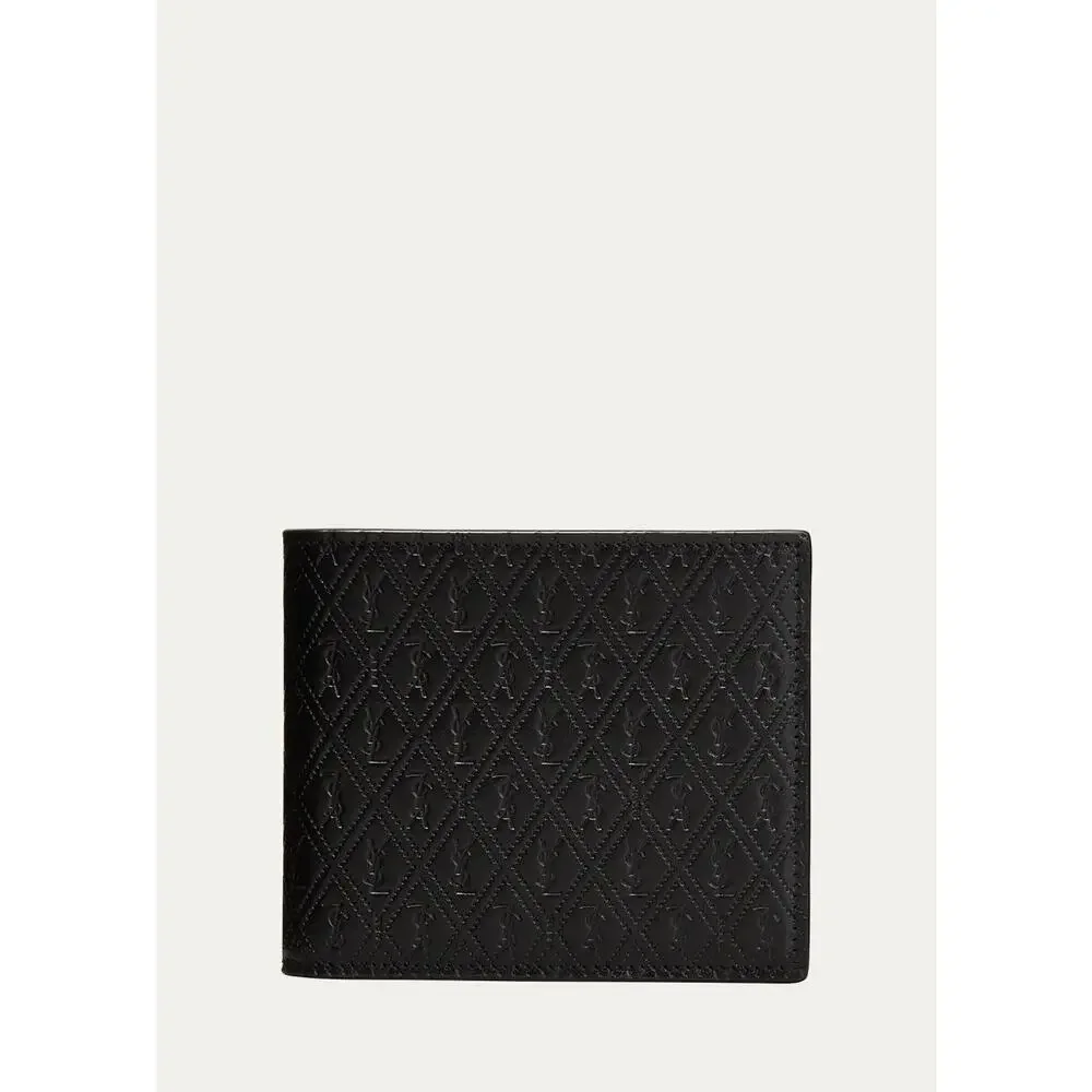 SAINT LAURENT Men's Cassandre YSL Logo Leather Wallet NWT